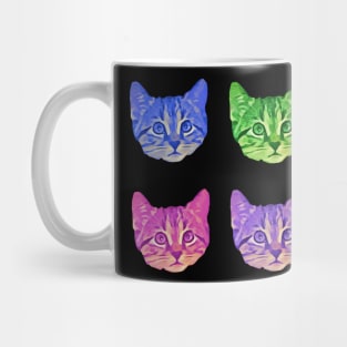 Kitty Faces Four Different Colors Mug